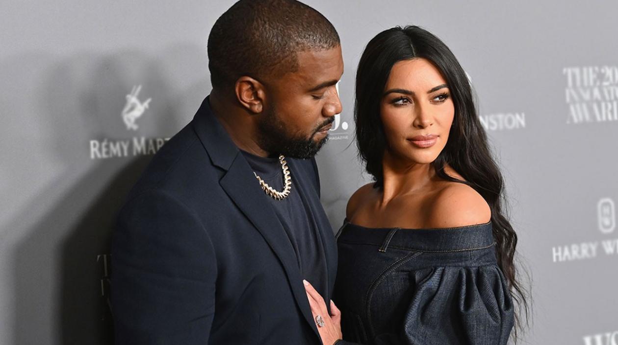 El rapero Kanye West y  Kim Kardashian, su esposa.