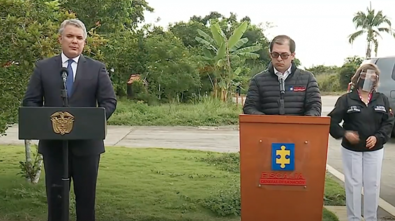 Presidente Duque y el fiscal Francisco Barbosa hicieron el anuncio desde Arauca.