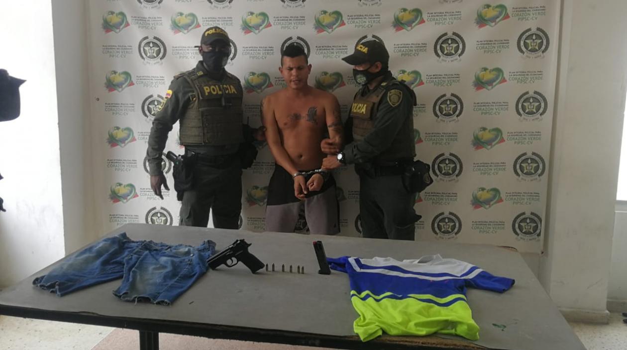 Daimer Aldair Correa Cepeda tras ser capturado por el doble crimen.