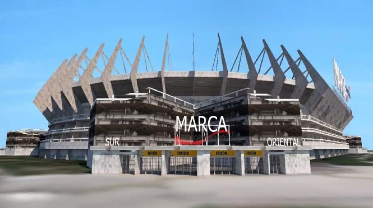 Render sobre el nombre de la marca del Estadio Metropolitano. 