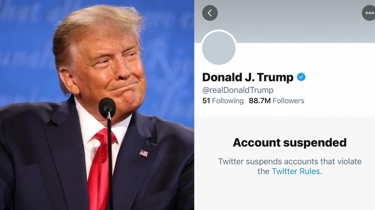 Donald Trump y la cuenta de Twitter suspendida.