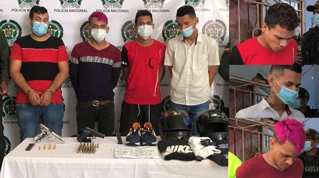 Los tres venezolanos y el colombiano, capturados en el barrio San Roque de Barranquilla