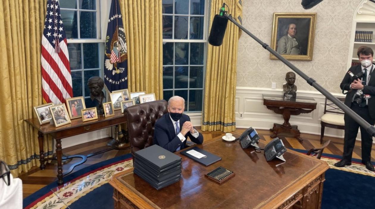 Presidente Biden en el Despacho Oval de la Casa Blanca.