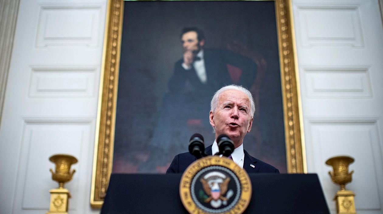 El presidente de Estados Unidos, Joe Biden, habla sobre el Covid-19 en Washington.