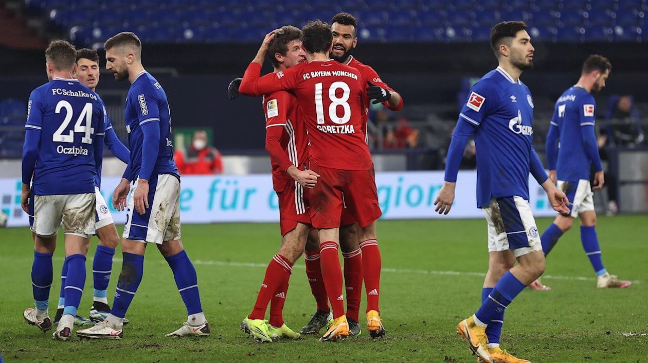 Thomas Müller celebra luego de marcar un gol. 