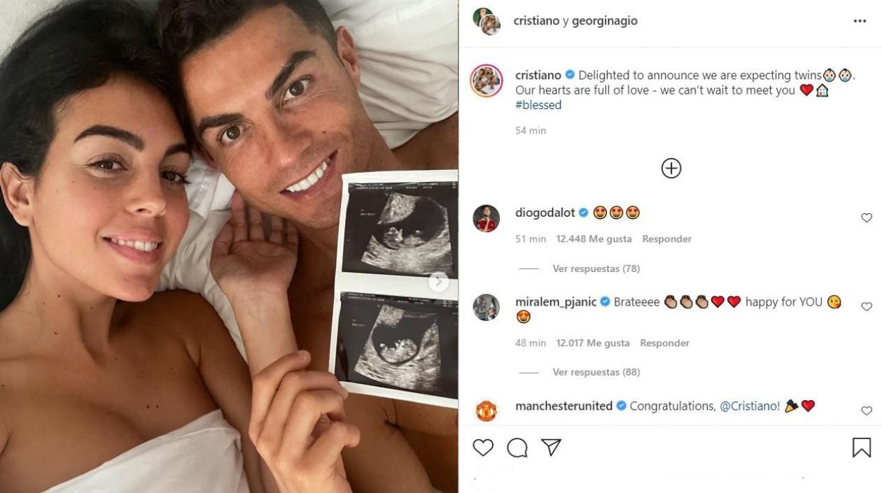 Georgina Rodríguez y Cristiano Ronaldo anuncian su nuevo embarazo. 