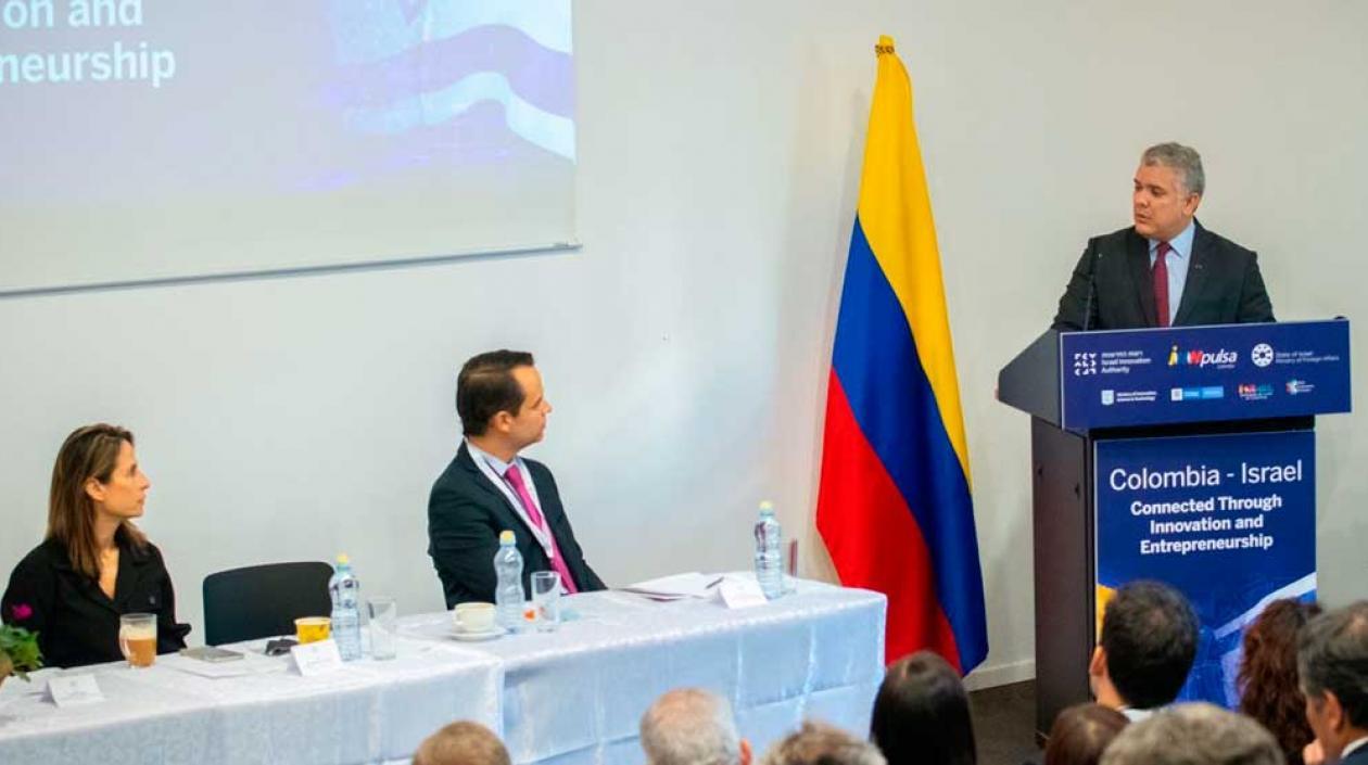 Iván Duque, presidente de Colombia, en el lanzamiento de la oficina de Colombia en Jerusalén.