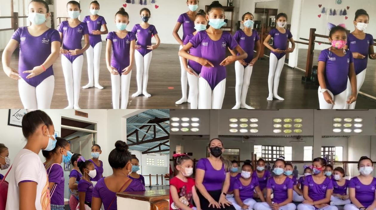 Las niñas del barrio San Luis que asisten al programa de ballet apoyado por Tecnoglass.