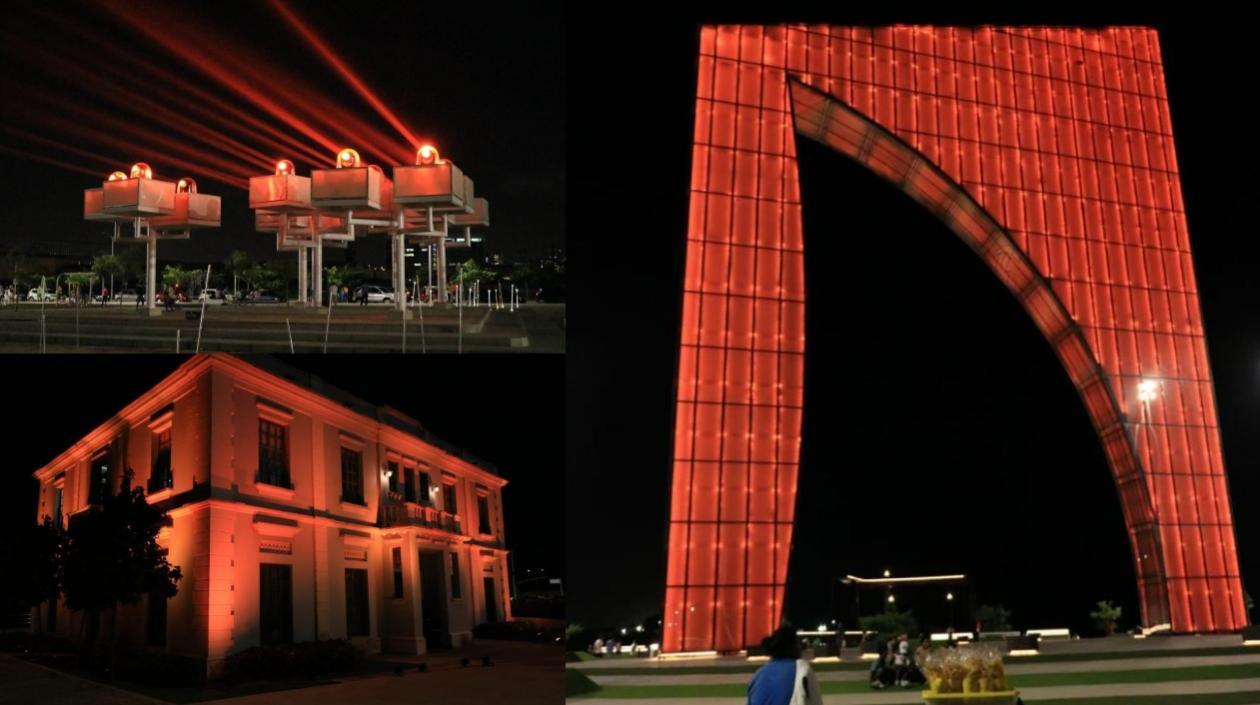 Barranquilla conmemora el Día Internacional de la Eliminación de la Violencia contra la Mujer, iluminando sitios con color naranja.