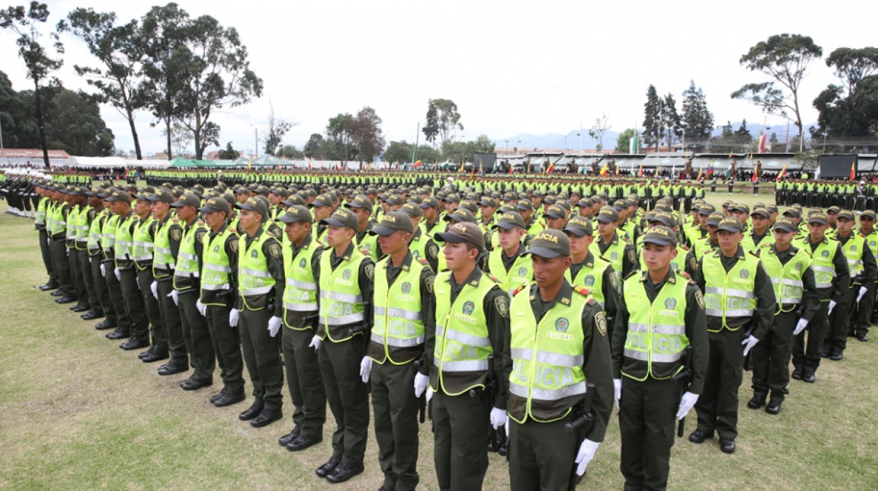 Formación de uniformados de la Policía Nacional. 