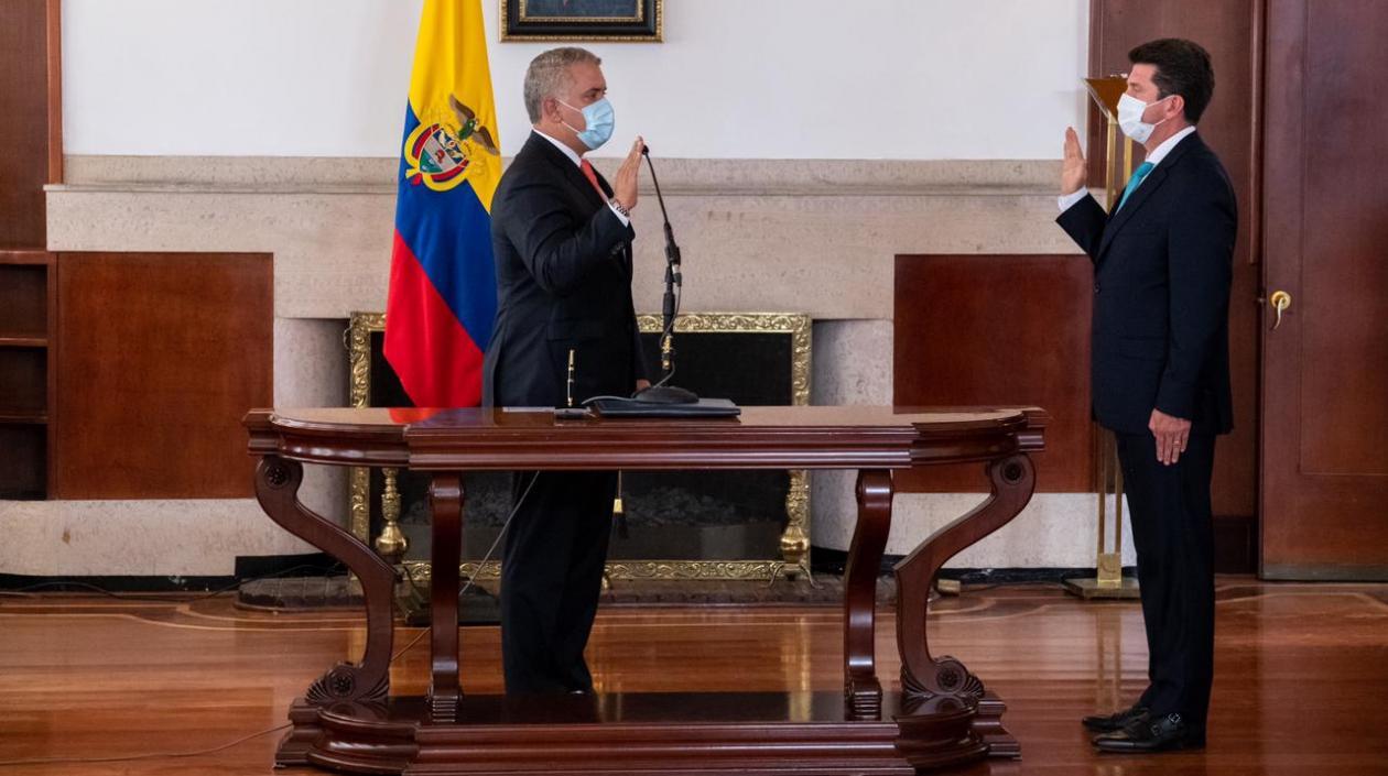 El Presidente Iván Duque y el Ministro Diego Molano.