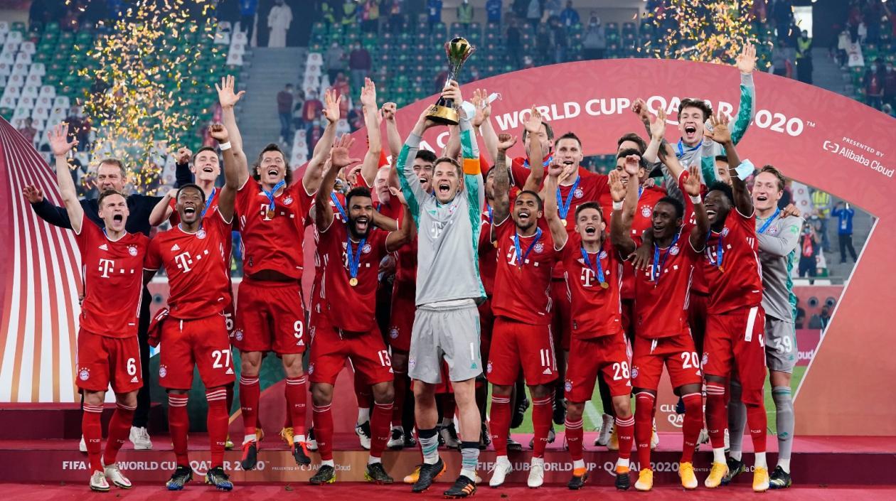 Jugadores del Bayern celebran el título del Mundial. 