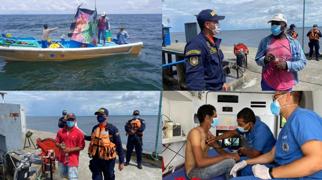 Los ecuatorianos rescatados.