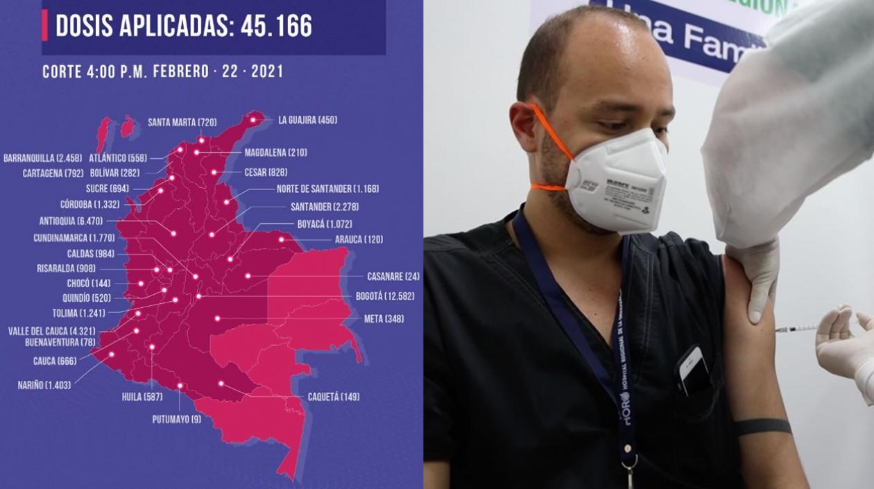 Colombia llegó a los 45.166 vacunados