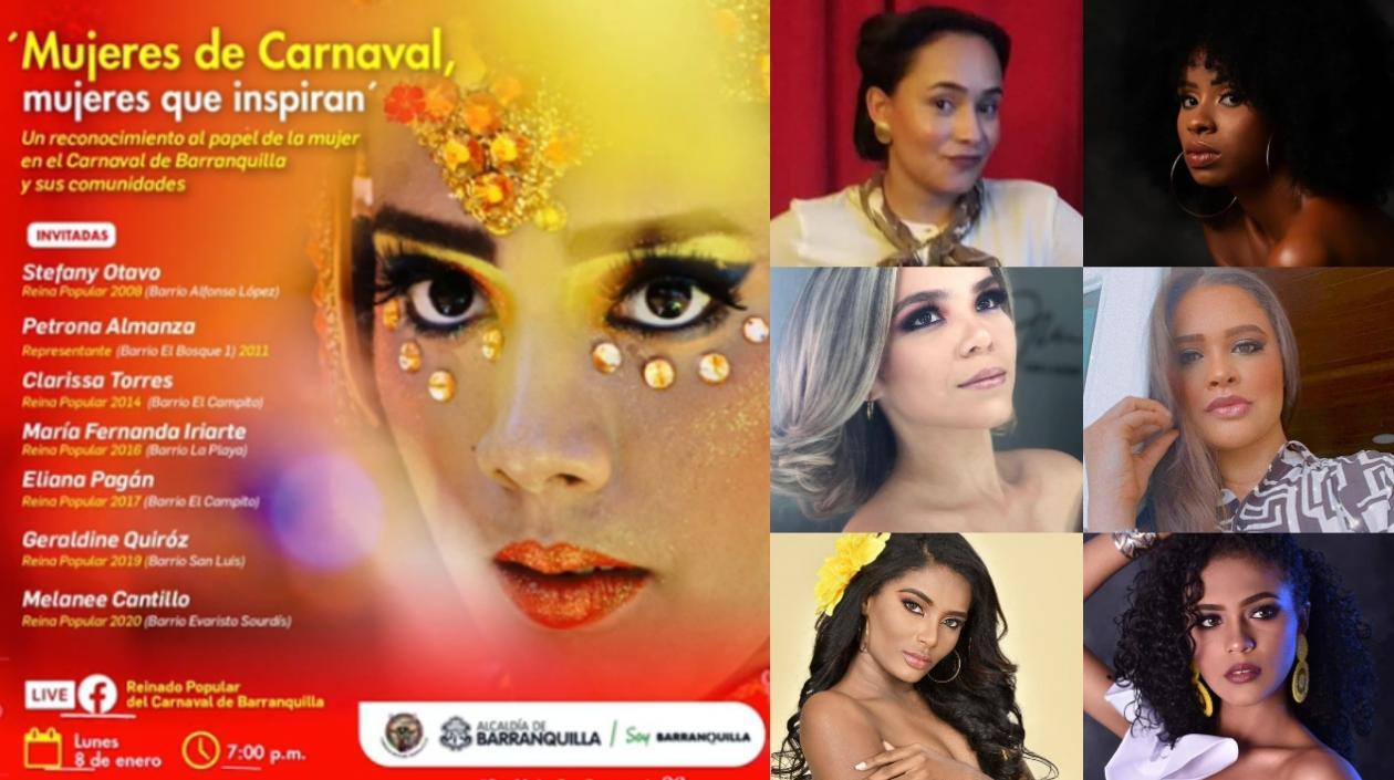 Algunas de las  Reinas Populares del Carnaval de Barranquilla participarán el conversatorio.