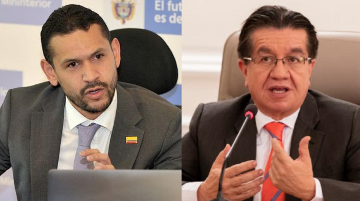 Ministro del Interior, Daniel Palacios, y el ministro de Salud, Fernando Ruiz.