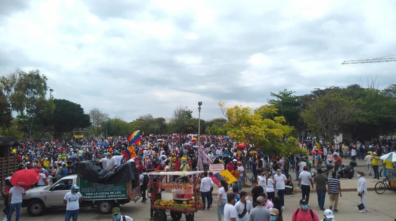 Imagen de la concentración en la Plaza de la Paz.