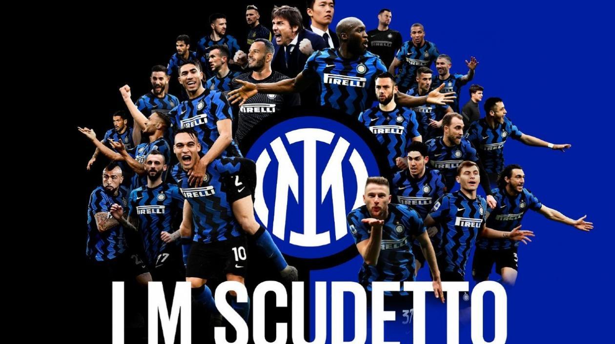 Inter celebró así el título. 