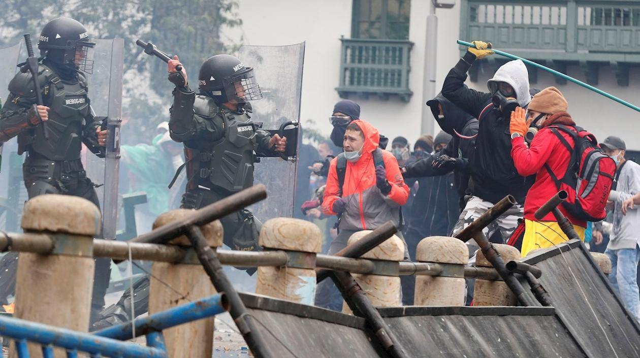 Imagen de los enfrentamientos durante el paro.
