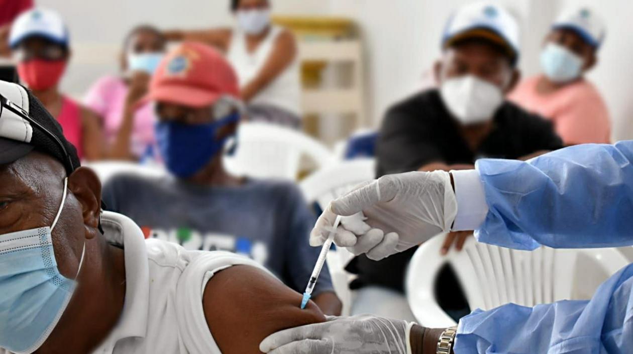Un puesto de vacunación en Cartagena.