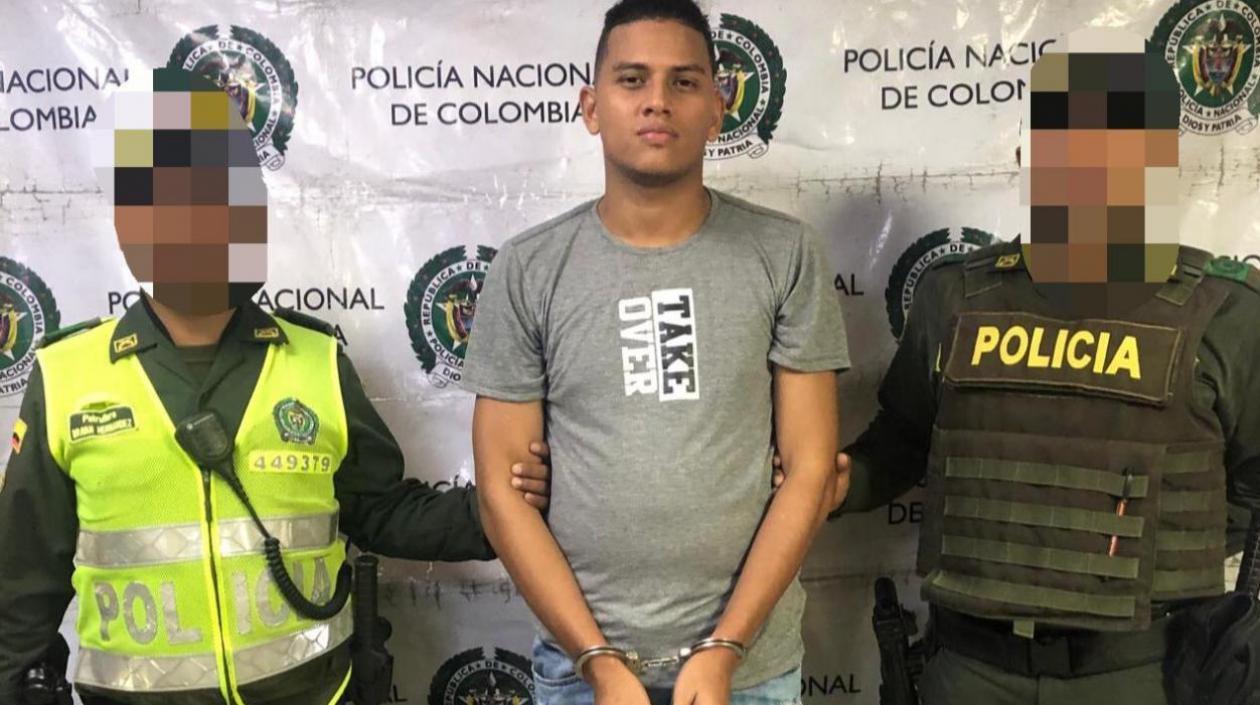 Robinson Robles Espinosa cuando fue capturado en febrero del 2020. 