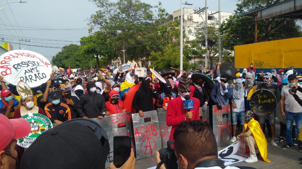 La marcha en Barranquilla.