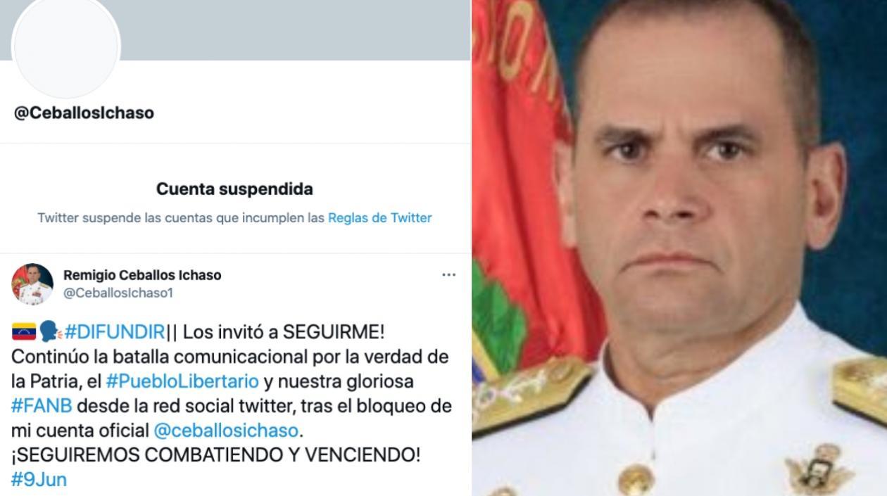  Twitter suspendió la cuenta del comandante estratégico de la Fuerza Armada venezolana, Remigio Ceballos.