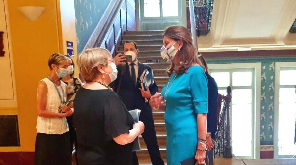 La Alta Comisionada de la ONU para DD.HH., Michelle Bachelet, recibió la visita de la Vicepresidenta de Colombia.