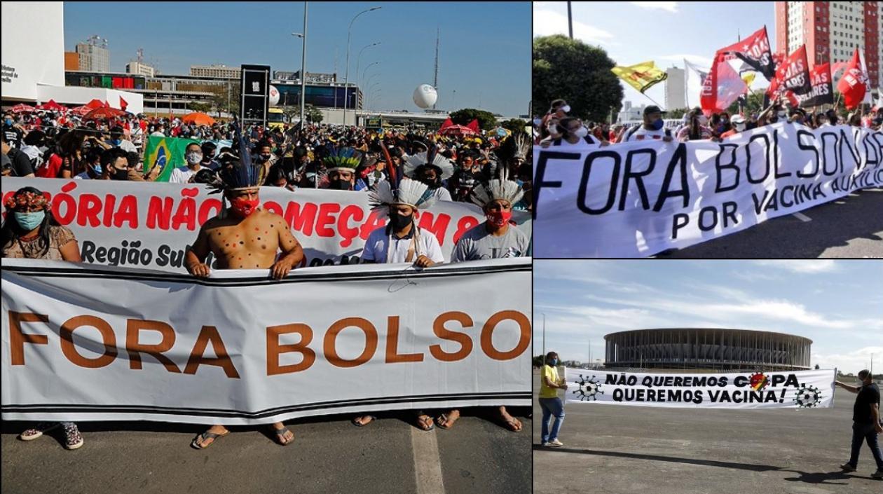 Algunas de las protestas en Brasil. 