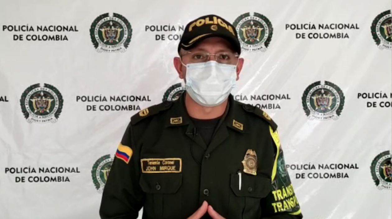 Teniente Coronel John Mirque, jefe de la Seccional de Tránsito y Transporte de la Policía Metropolitana de Barranquilla.