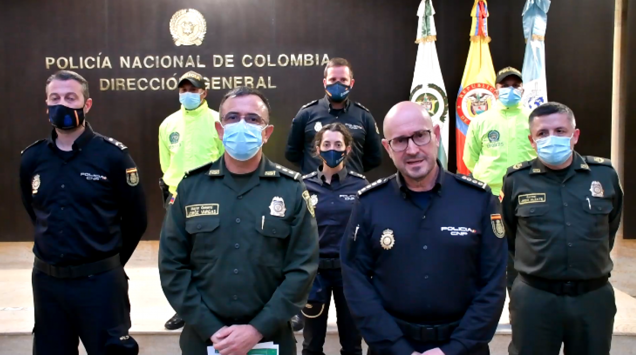 Policía de Colombia y España se unieron en el operativo.