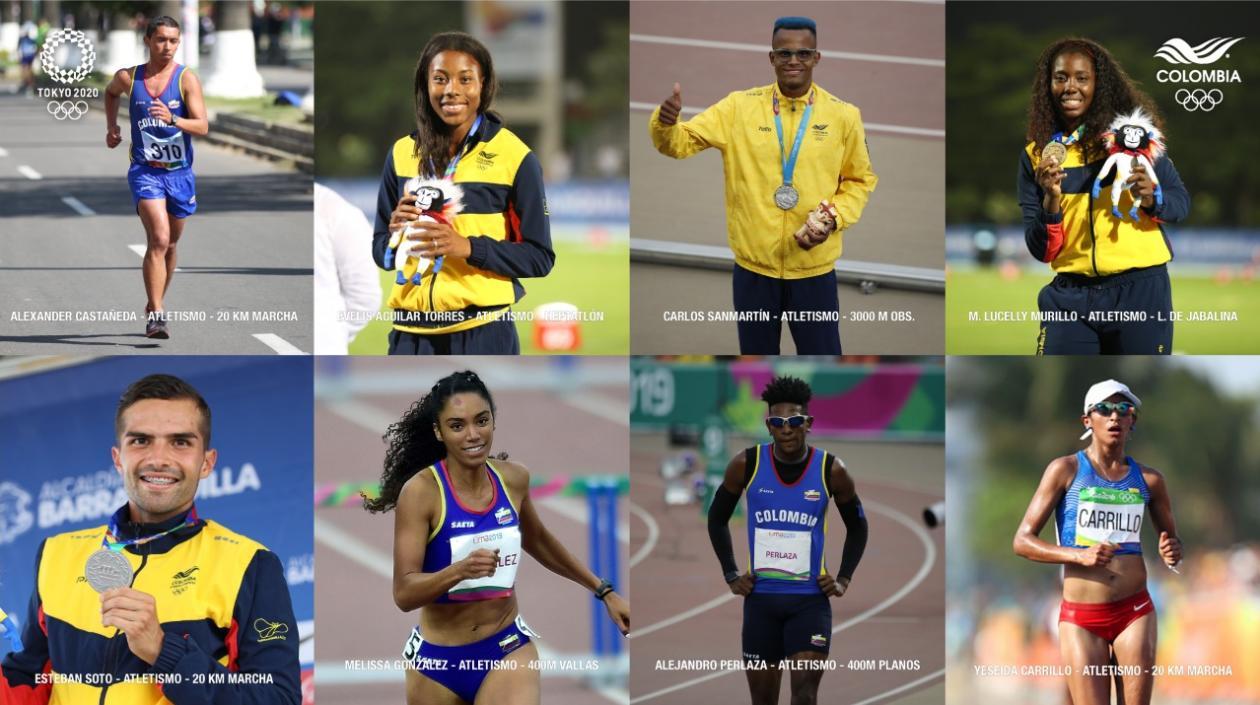 Los ocho nuevos deportistas clasificados. 
