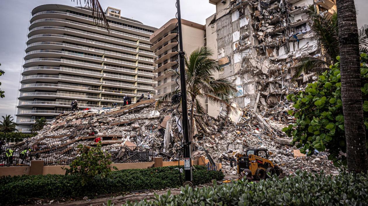Edificio desplomado en Miami. 