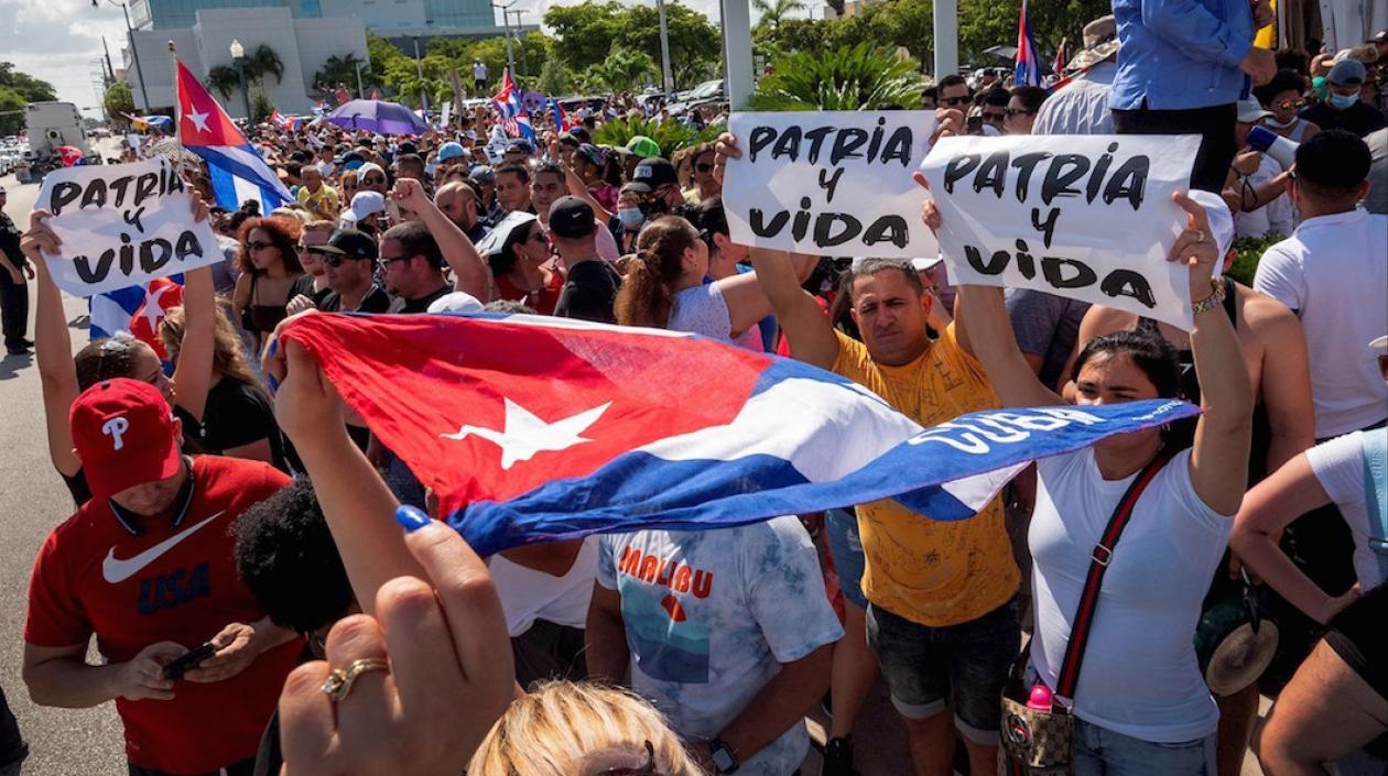 Las manifestaciones cuentan con el apoyo de cubanos residentes en Miami.