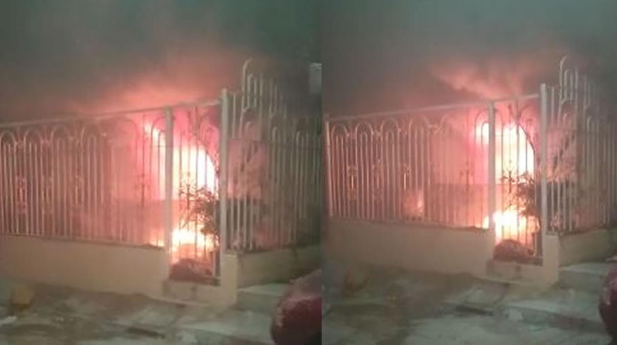 Incendio ocurrido en el barrio Santo Domingo. 