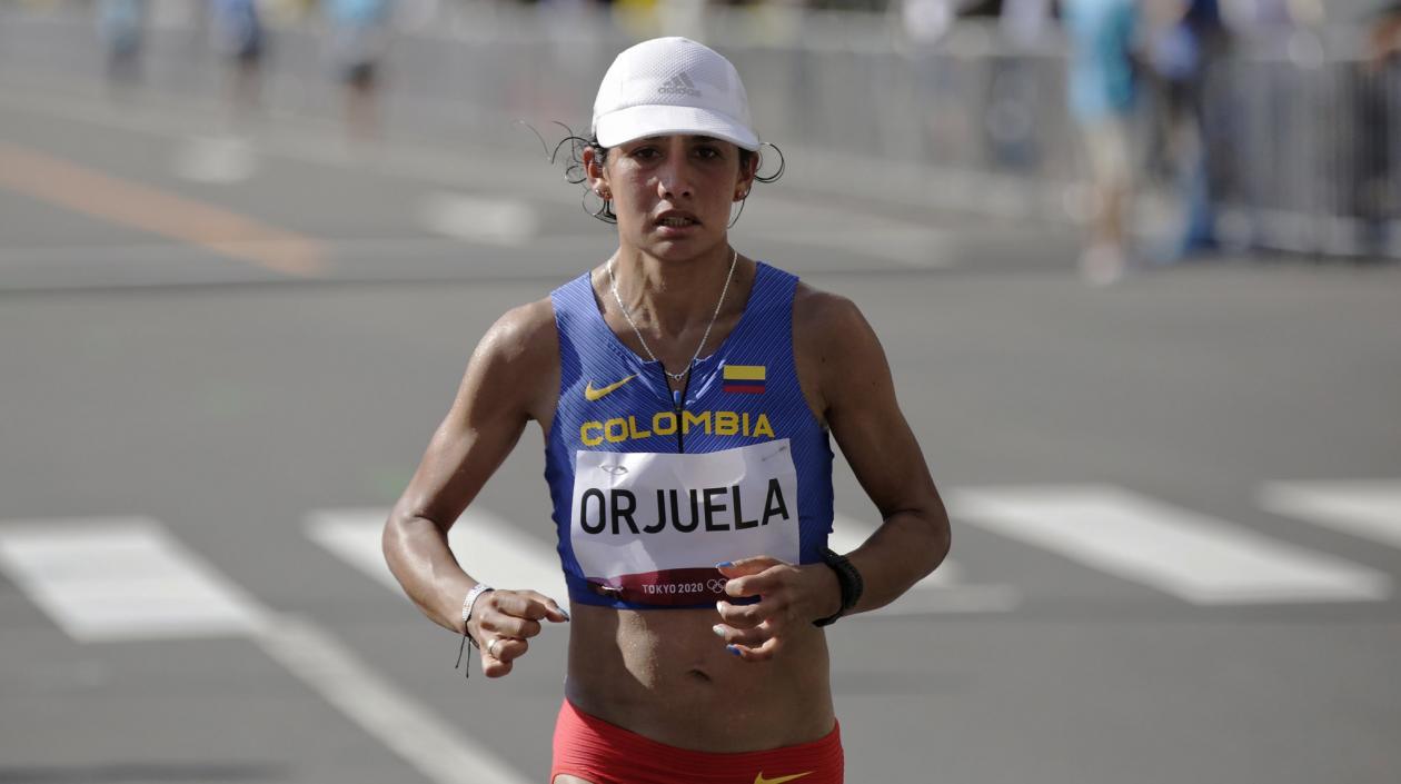Angie Orjuela durante el maratón. 