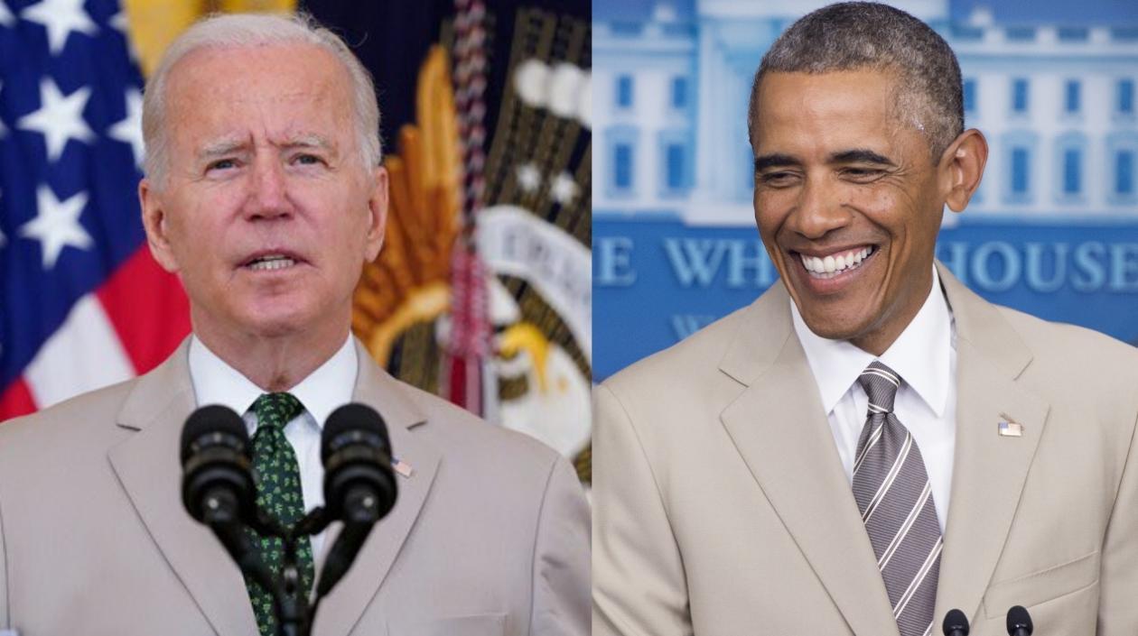 Joe Biden y Barack Obama, vestidos de beige y generando reacciones.