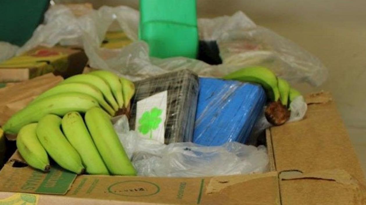 416 kilos de cocaína que estaban escondidos en cajas de plátanos.