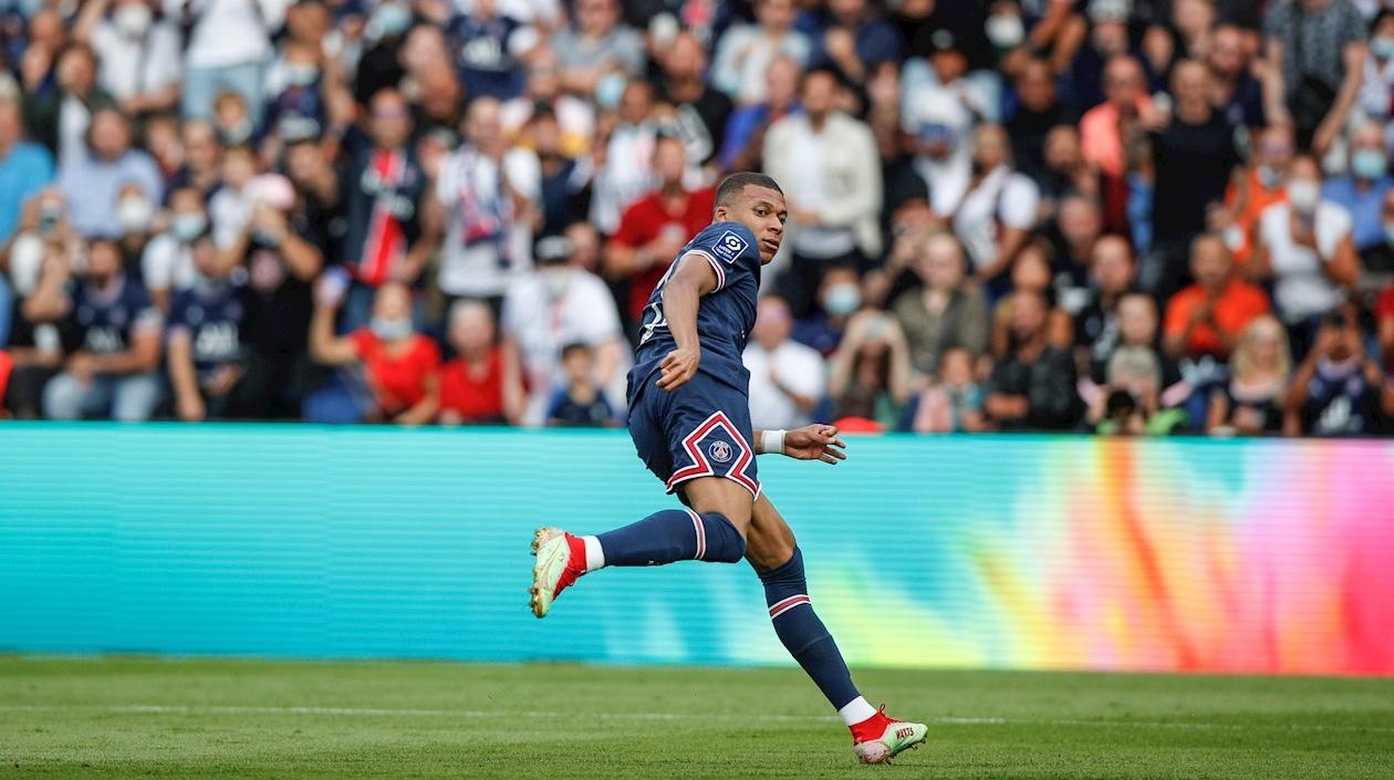 Momento del gol de Kylian Mbappé.