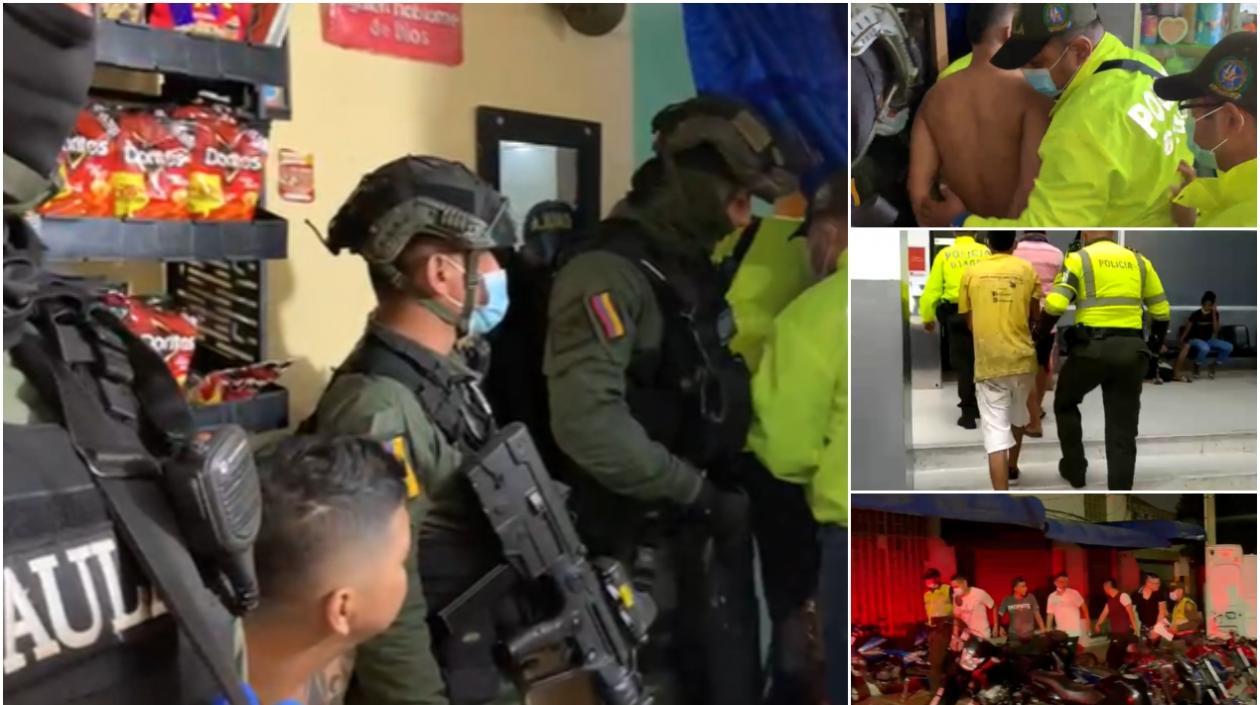 Algunas de las capturas dentro de la operación Contigo Barranquilla contra el crimen organizado.