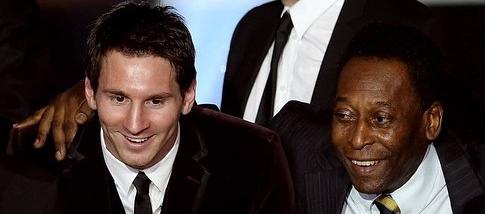 Lionel Messi y Pelé, en una gala de la Fifa.
