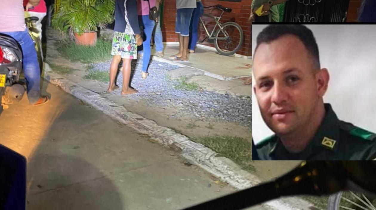 El patrullero de la Policía Alejandro Serna Chaverra fue atacada a bala en la puerta de la casa de su suegra. 