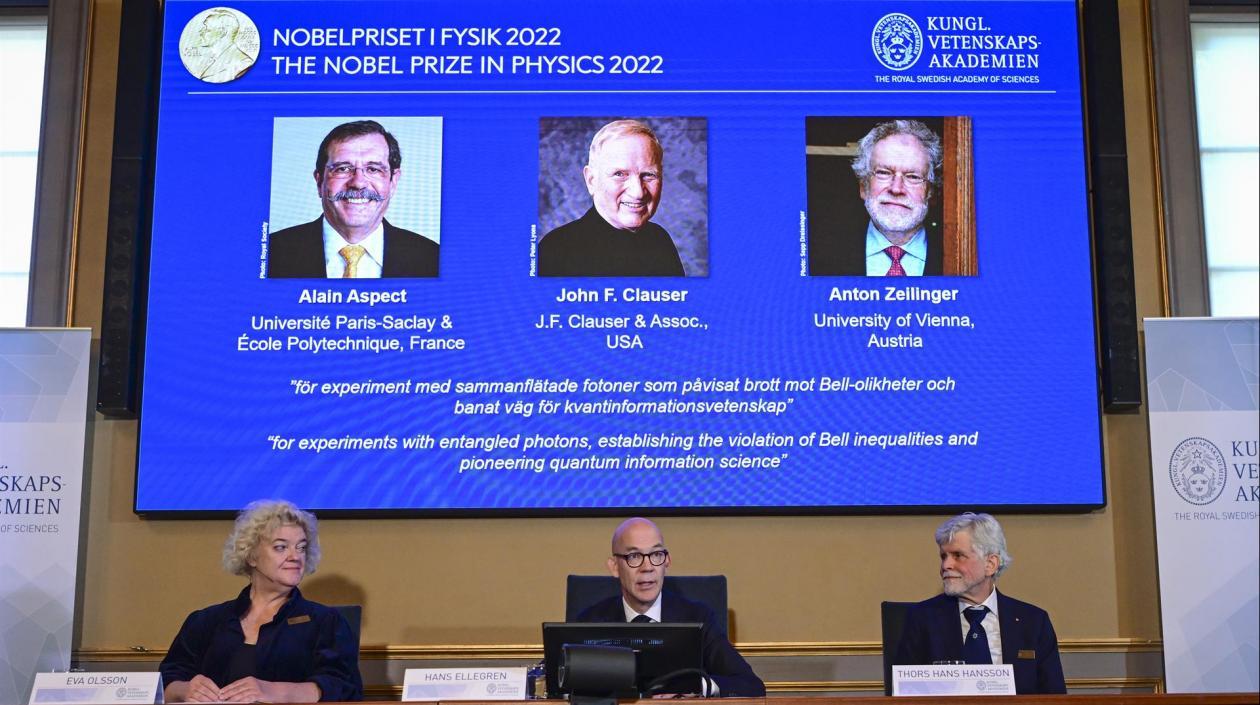 Anuncio de ganadores del Premio Nobel de Física.