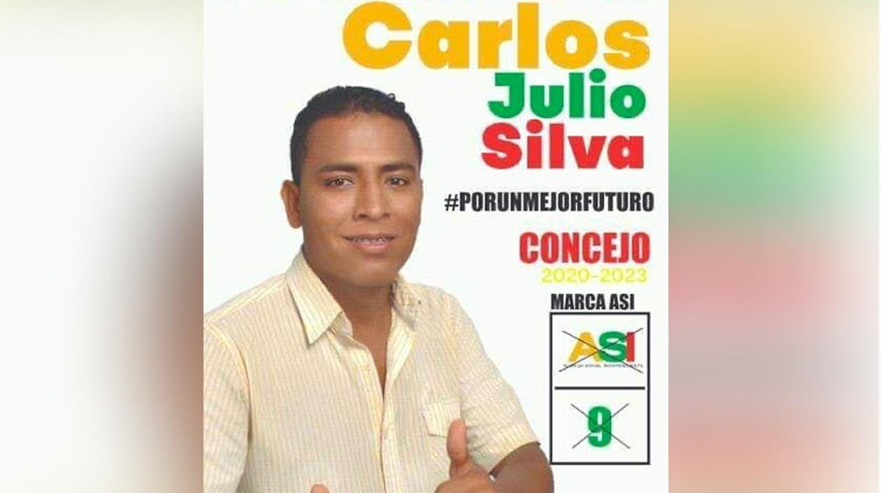 El concejal Carlos Julio Silva cuando hizo campaña en el 2019. 