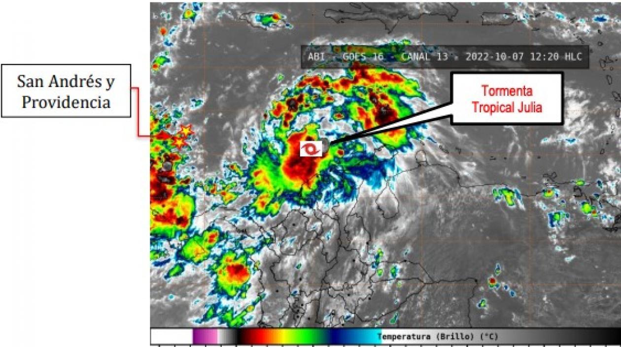 Así avanza la tormenta tropical Julia en el Caribe
