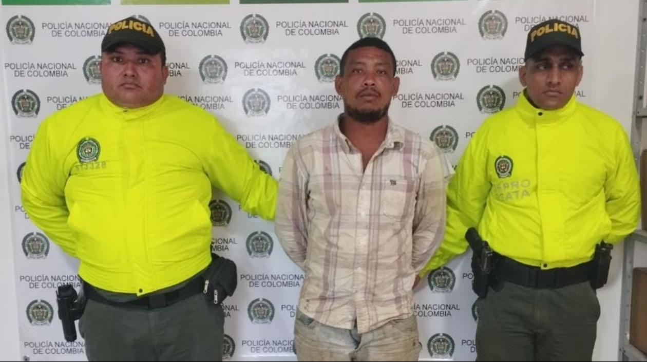 El hombre fue capturado por la Policía en Luruaco. 