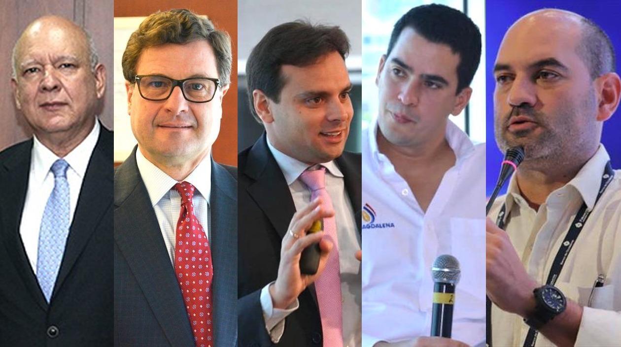 Los investigados Luis Álvaro Mendoza, Luis Fernando Andrade, Alfredo Varela, Lucas Ariza y Pedro Pablo Jurado.