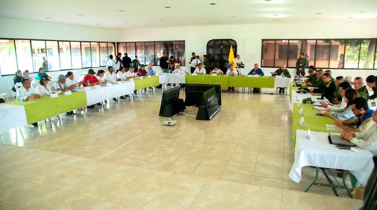 El Presidente Gustavo Petro durante el encuentro en Arauca.