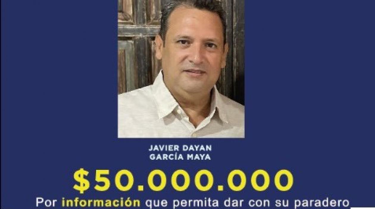 Este es el aviso de las autoridades con la imagen del ganadero Javier García Maya, secuestrado