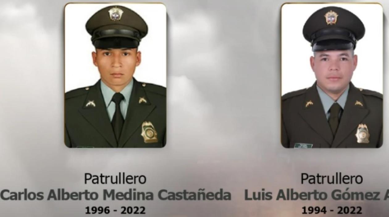 Los dos uniformados que murieron en Caquetá.